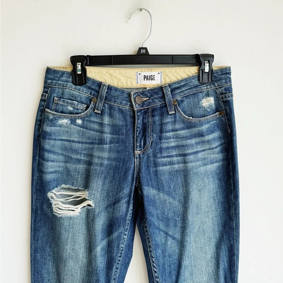 PAIGE | Jimmy Jimmy Skinny Dark Wash Distressed Jeans | 25 - Picture 2 of 6